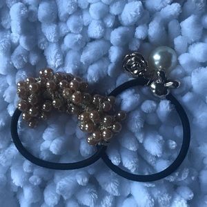 Beautiful pearl ponytail hair ties women kids